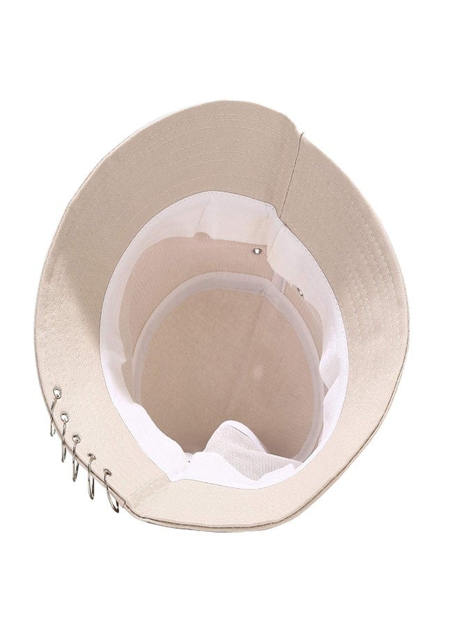 Umeepar Five Ring &Safety Pin Decor Cotton Bucket Hat Packable Beach Sun Hat for Womens Men (US, Alpha, One Size, Black) - Image 4